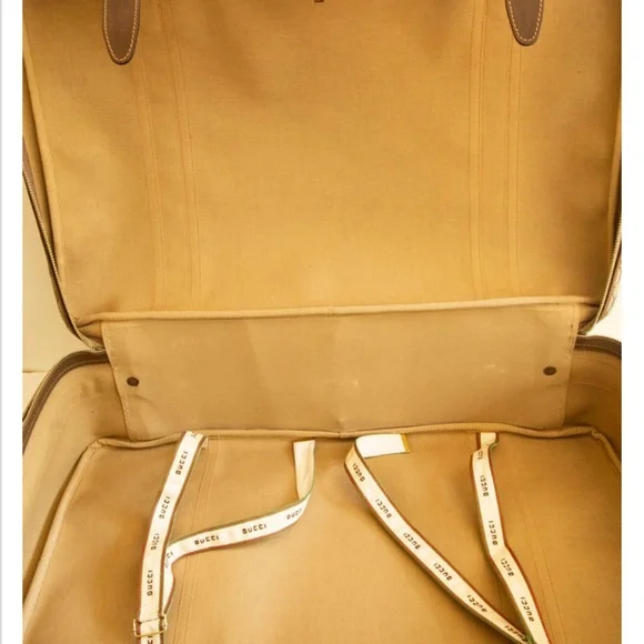 SALE!! Must go!!XXL AUTHENTIC RARE 1970s Gucci Beige and Brown Travel Bag - Picture 6 of 6